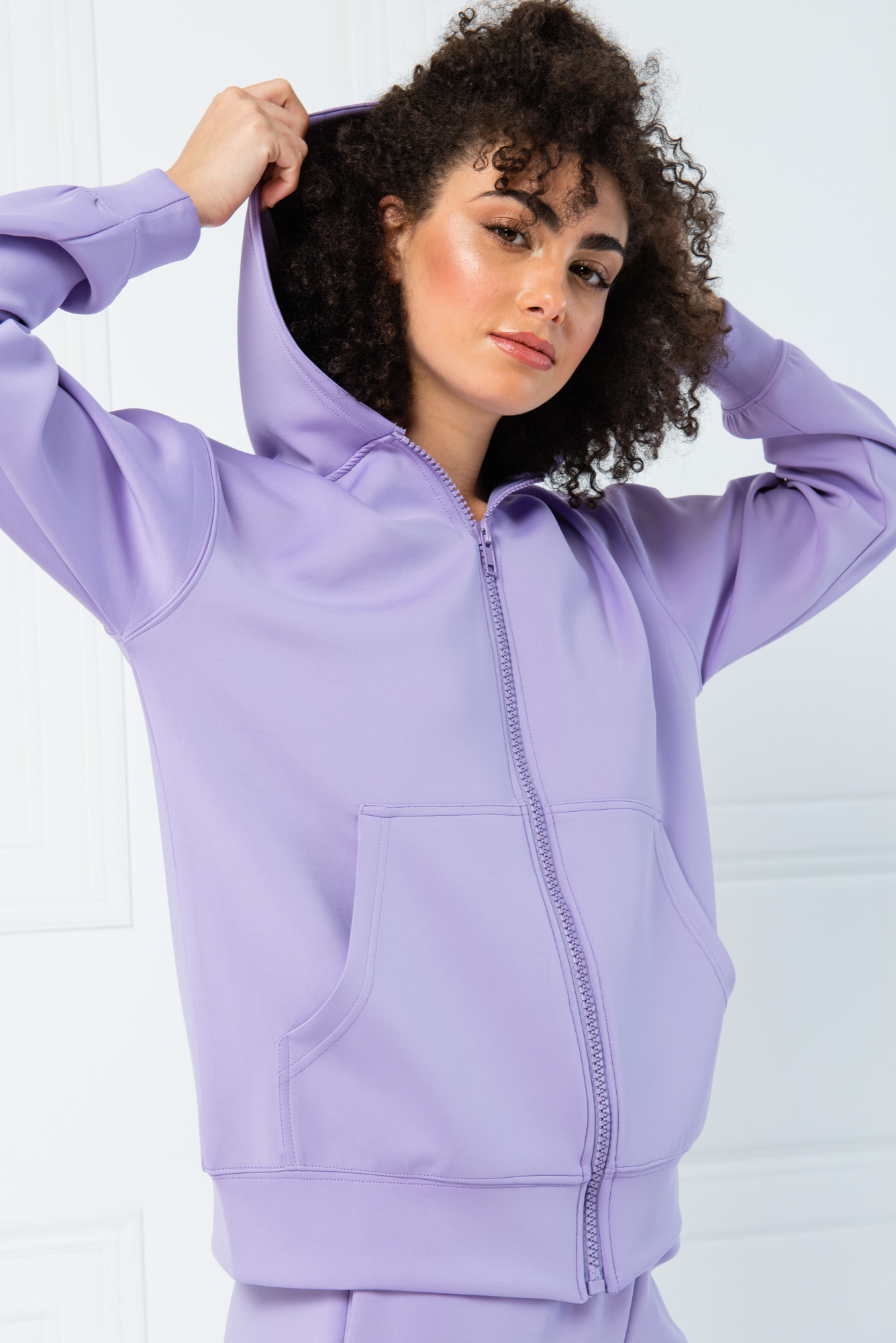 lilac zip hoodie