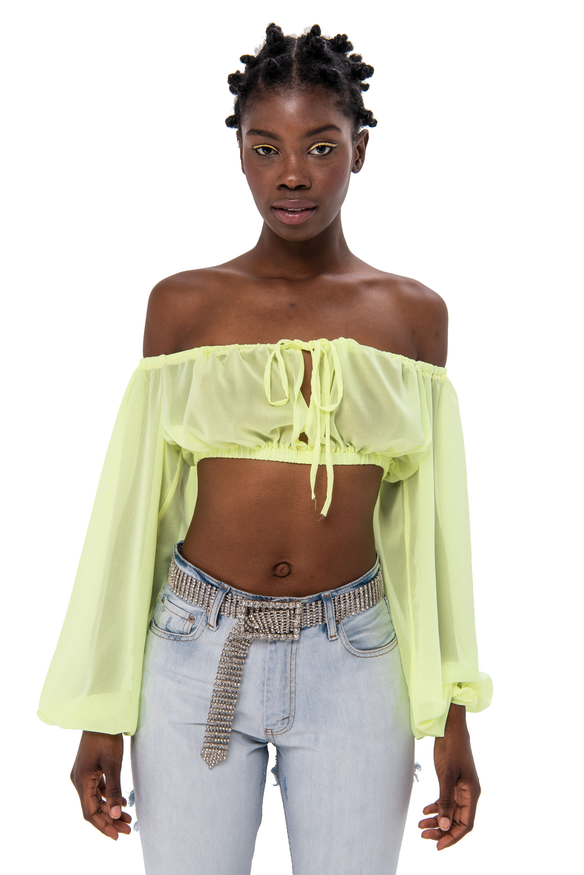 neon yellow crop top