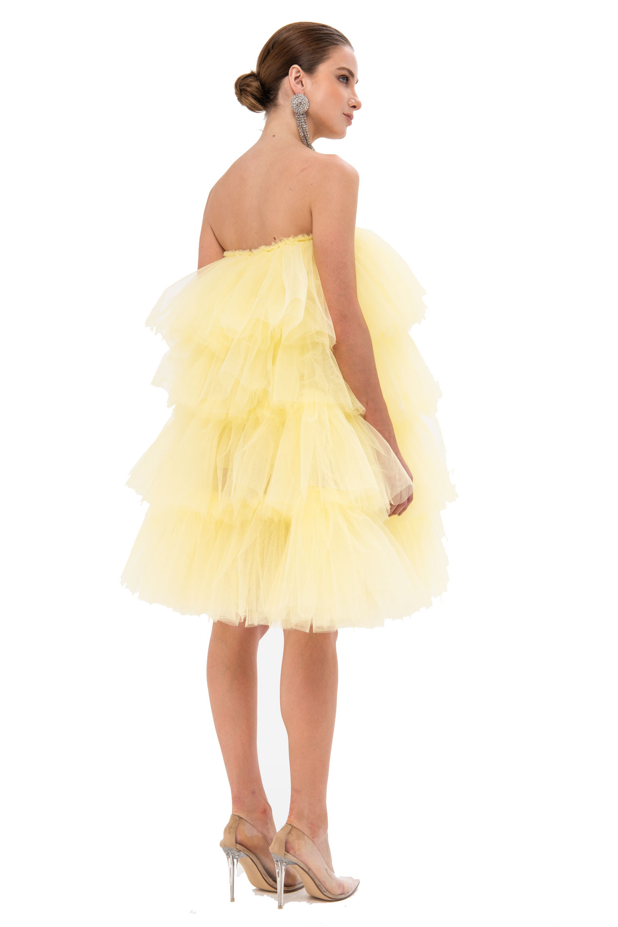 tulle yellow dress