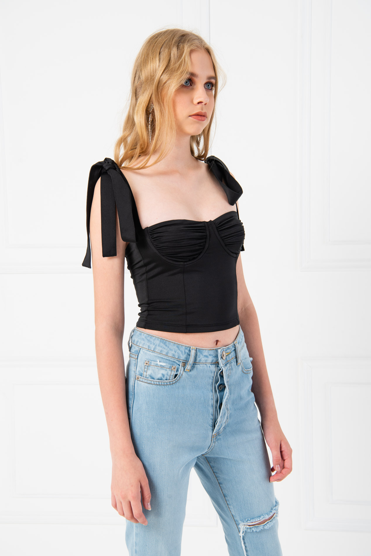 square neck bustier top