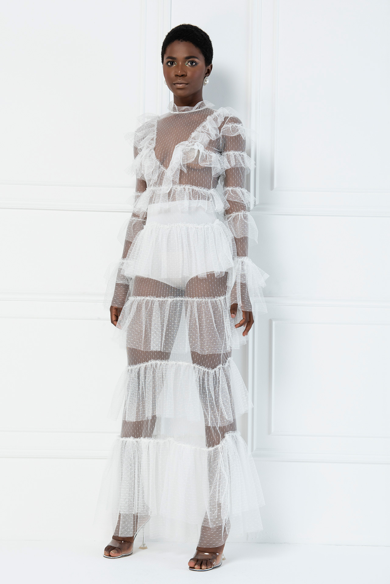 sheer tulle maxi dress