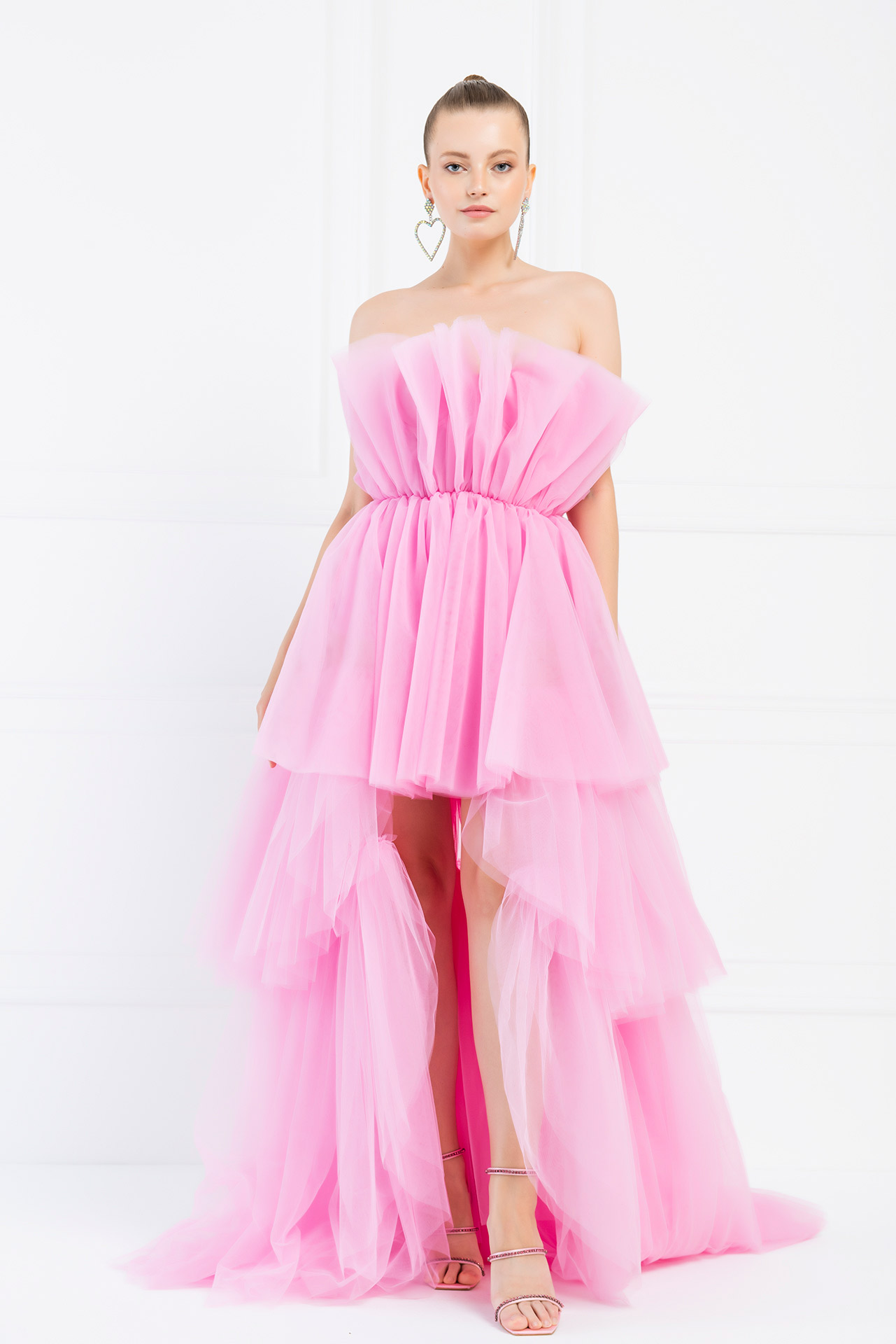 ruffle pink dress