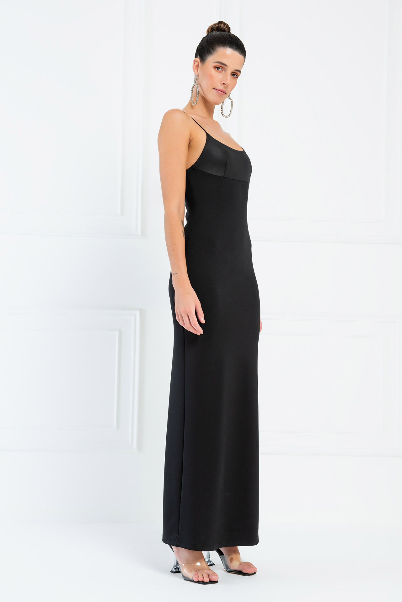 black cami maxi dress